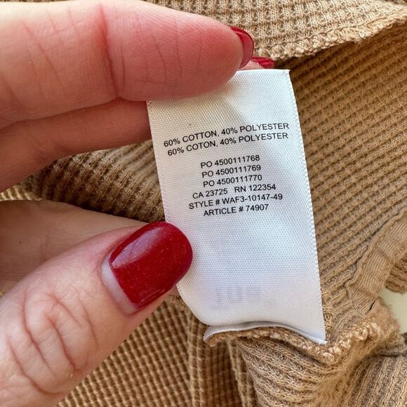 Artizia TNA Waffle Knit Women’s Small Cropped‎ Turtleneck Longsleeve Cozy Camel - Picture 11 of 13